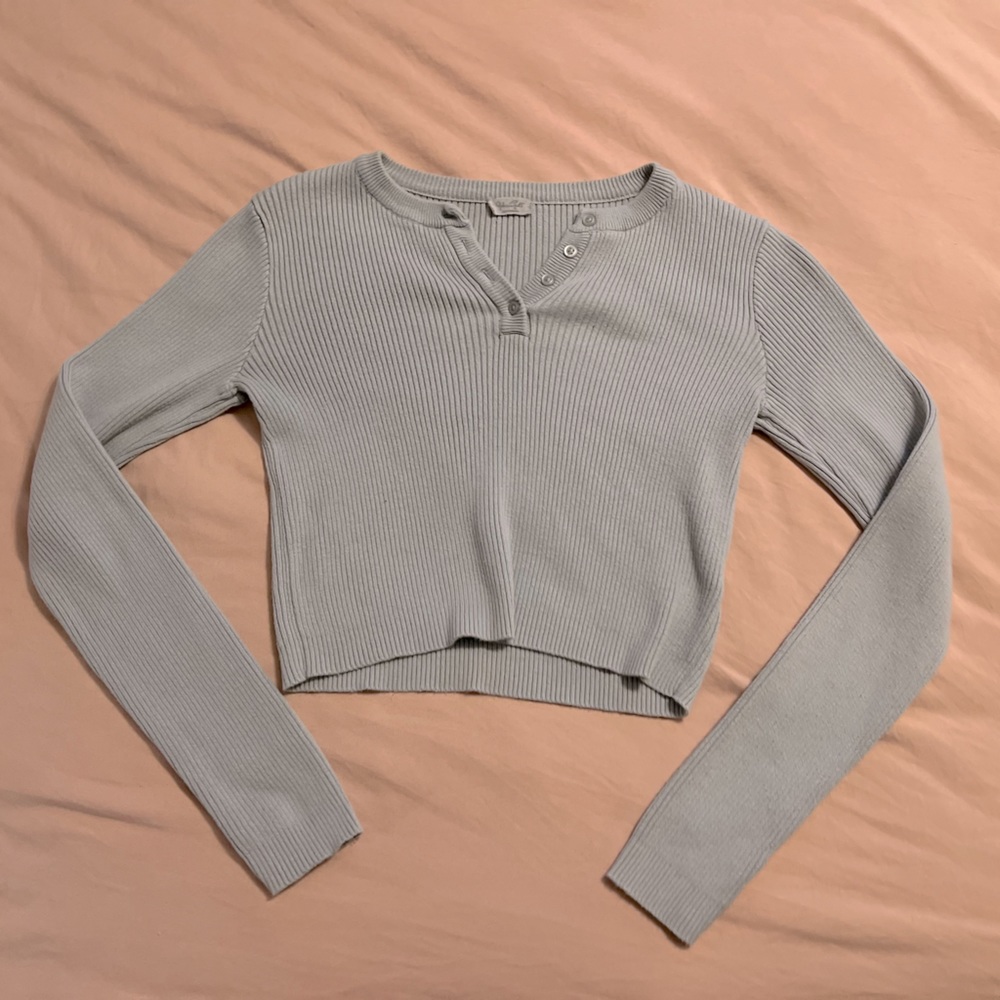 Light Blue Cropped Sweater